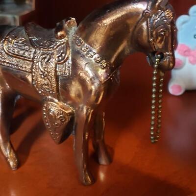 Vintage brass horse