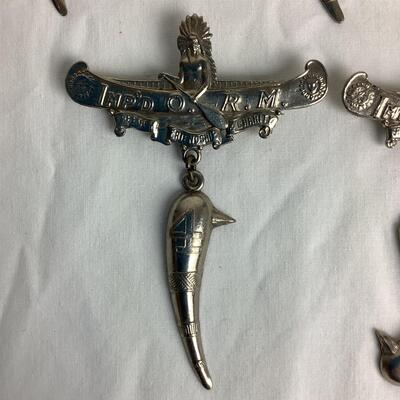 1270 IMP'D. O. R.M. Improved Order of the Red Men Clubs/Canoe Pin Medallions