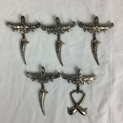 1270 IMP'D. O. R.M. Improved Order of the Red Men Clubs/Canoe Pin Medallions