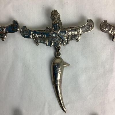 1270 IMP'D. O. R.M. Improved Order of the Red Men Clubs/Canoe Pin Medallions