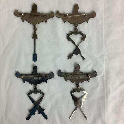 1271 IMP'D. O. R.M. Improved Order of the Red Men Weapons/Canoe Pin Medallions