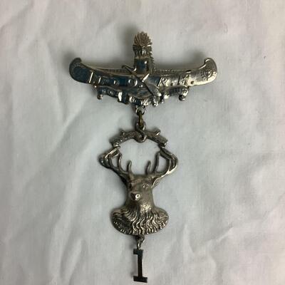 1272 IMP'D. O. R.M. Improved Order of the Red Men Deer/Canoe Pin Medallions