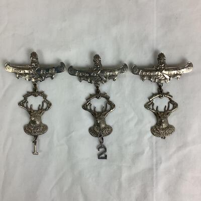 1272 IMP'D. O. R.M. Improved Order of the Red Men Deer/Canoe Pin Medallions