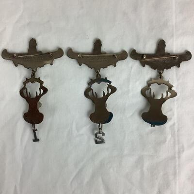 1272 IMP'D. O. R.M. Improved Order of the Red Men Deer/Canoe Pin Medallions