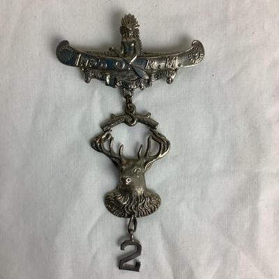 1272 IMP'D. O. R.M. Improved Order of the Red Men Deer/Canoe Pin Medallions