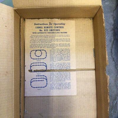 1230 Pair of Vintage Lionel No. 22 Remote Control â€œ0â€:Gauge Switches. In original box