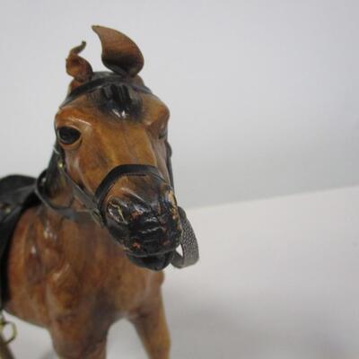 Vintage Leather Wrapped Horse