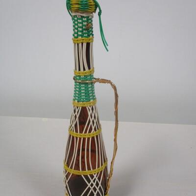 French Wine Bottle Plastic Woven Glass Decanter