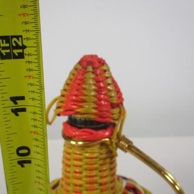 French Wine Bottle Plastic Woven Glass Decanter