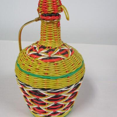 French Wine Bottle Plastic Woven Glass Decanter