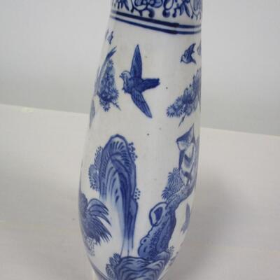 Formalities by Baum Bros Blue & White Bird Porcelain Vase