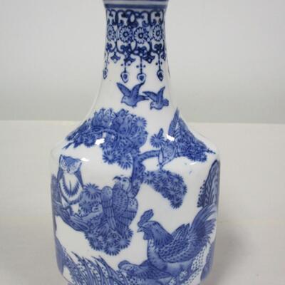 Formalities by Baum Bros Blue & White Bird Porcelain Vase
