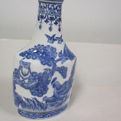 Formalities by Baum Bros Blue & White Bird Porcelain Vase