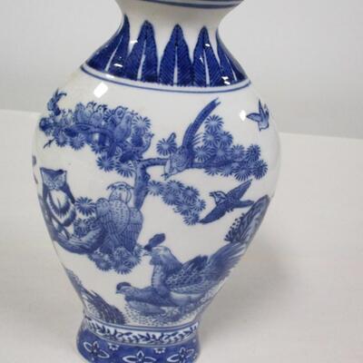 Formalities by Baum Bros Blue & White Bird Porcelain Vase