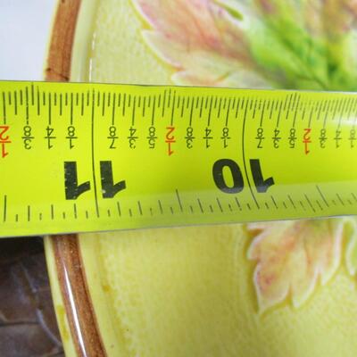 Set Of Grape Leaf Majolica Dessert Plates