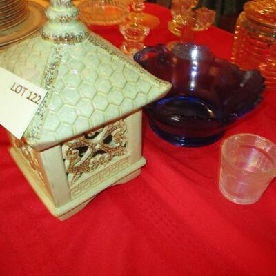 Noritake Plates/Hand Blown Glass Bow