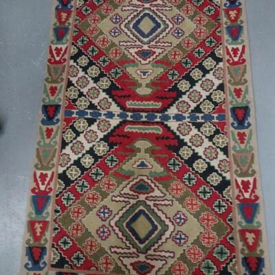 LOT 147  KASHMIR WOOL RUG MADE IN INDIA