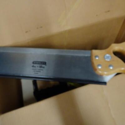 LOT 154. STANLEY MITRE BOX WITH SAW
