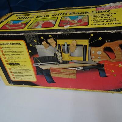 LOT 154. STANLEY MITRE BOX WITH SAW