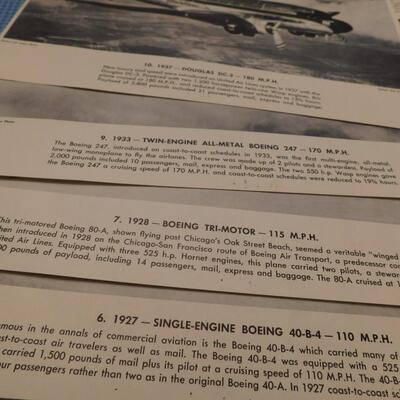 Vintage United Airlines History of Aviation Photo Promo Collection