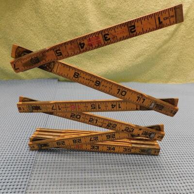 Vintage Lufkin Wood Folding Measuring Tape