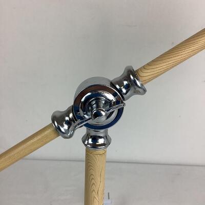 1291 Pair of Adjustable Wood Table Lamps