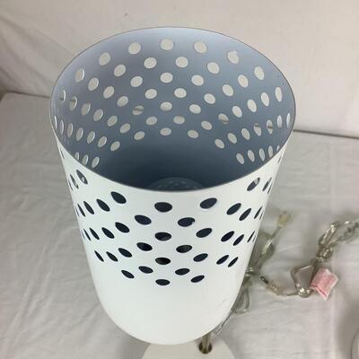 1293 Pair of White/Metal Adjustable Table Lamps