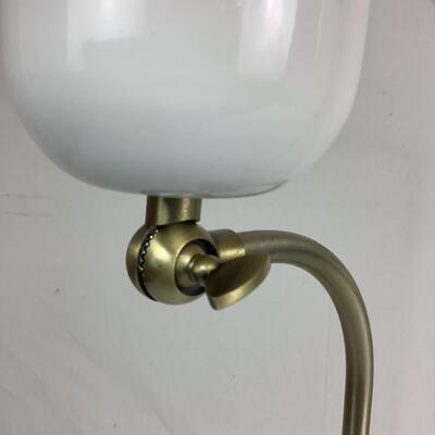 1293 Pair of White/Metal Adjustable Table Lamps