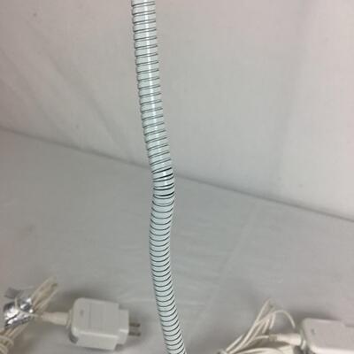 1294 Pair of Bendable White Table Lights