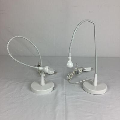 1294 Pair of Bendable White Table Lights