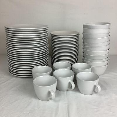 1296 Set of Room Essentials White Stoneware Plates/Bowls
