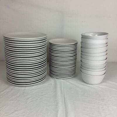 1296 Set of Room Essentials White Stoneware Plates/Bowls