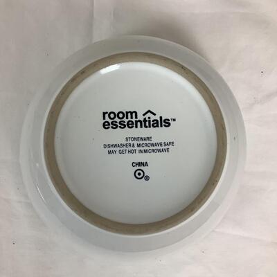 1296 Set of Room Essentials White Stoneware Plates/Bowls