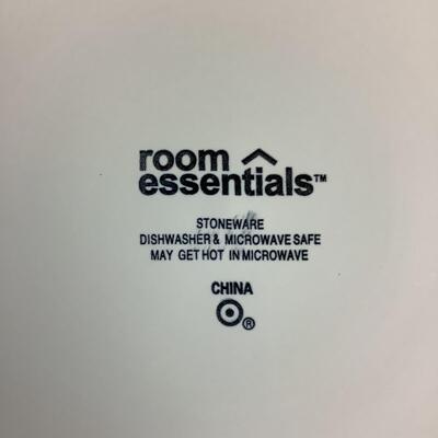 1296 Set of Room Essentials White Stoneware Plates/Bowls