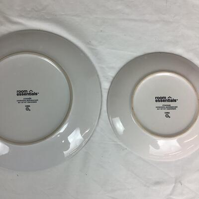 1296 Set of Room Essentials White Stoneware Plates/Bowls