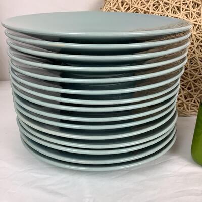 1299 French Plates & Bowls by JARS & Green Cups, Grass Style Placemats