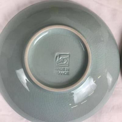 1299 French Plates & Bowls by JARS & Green Cups, Grass Style Placemats