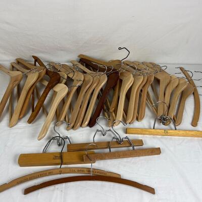 1254 Lot of Wooden Clothes Hangers