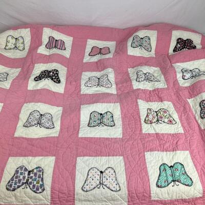1255 Vintage Handmade Butterfly Quilt