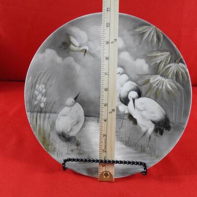 Old Porcelain Heron Charger