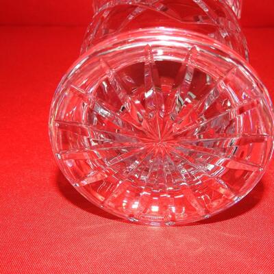 Large Bohemian Etched Crystal Vase