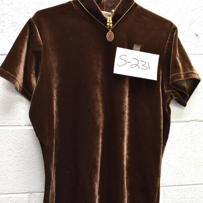 Brown Velvet Shirt Ensemble
