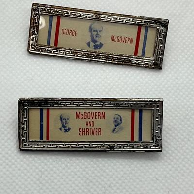 LOT 1: George McGovern Presidential Race 1972 Political Pins, Badges