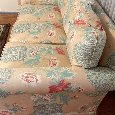 LOT 4  VINTAGE CHINTZ COVERED UPHOLSTERED SOFA BY CHARLES STEWART CO HICKORY N.C.