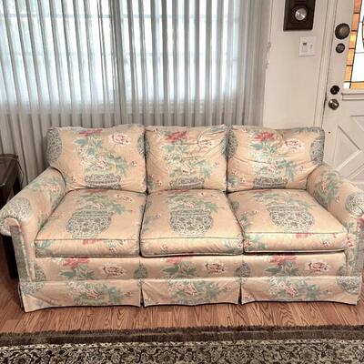 LOT 4  VINTAGE CHINTZ COVERED UPHOLSTERED SOFA BY CHARLES STEWART CO HICKORY N.C.