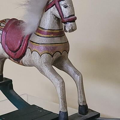 Lot 2: Vintage Handpainted Wood Rocking Horse