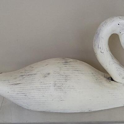 Lot 3: Vintage Handpainted Wood Swan