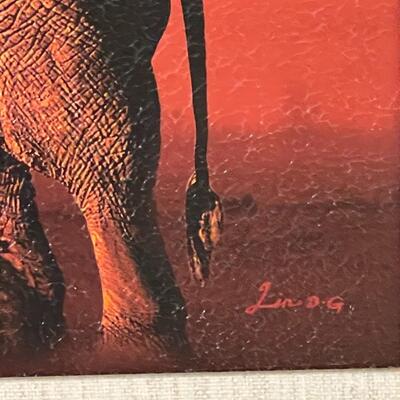 LOT 12  BRIGHT DECORATIVE ART WILD ANIMALS AFRICA LION LEOPARD ELEPHANT SAFARI ROOM