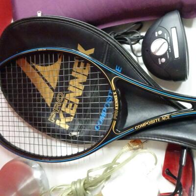 LOT 196 TENNIS RACKET AND MISC ITEMS