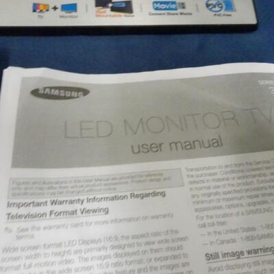 LOT 202.  SAMSUNG 24". LED MONITOR TV